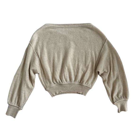 Free People Love Like This Pullover Cashmere V-Neck Cream Sweater Size XS - Picture 2 of 6